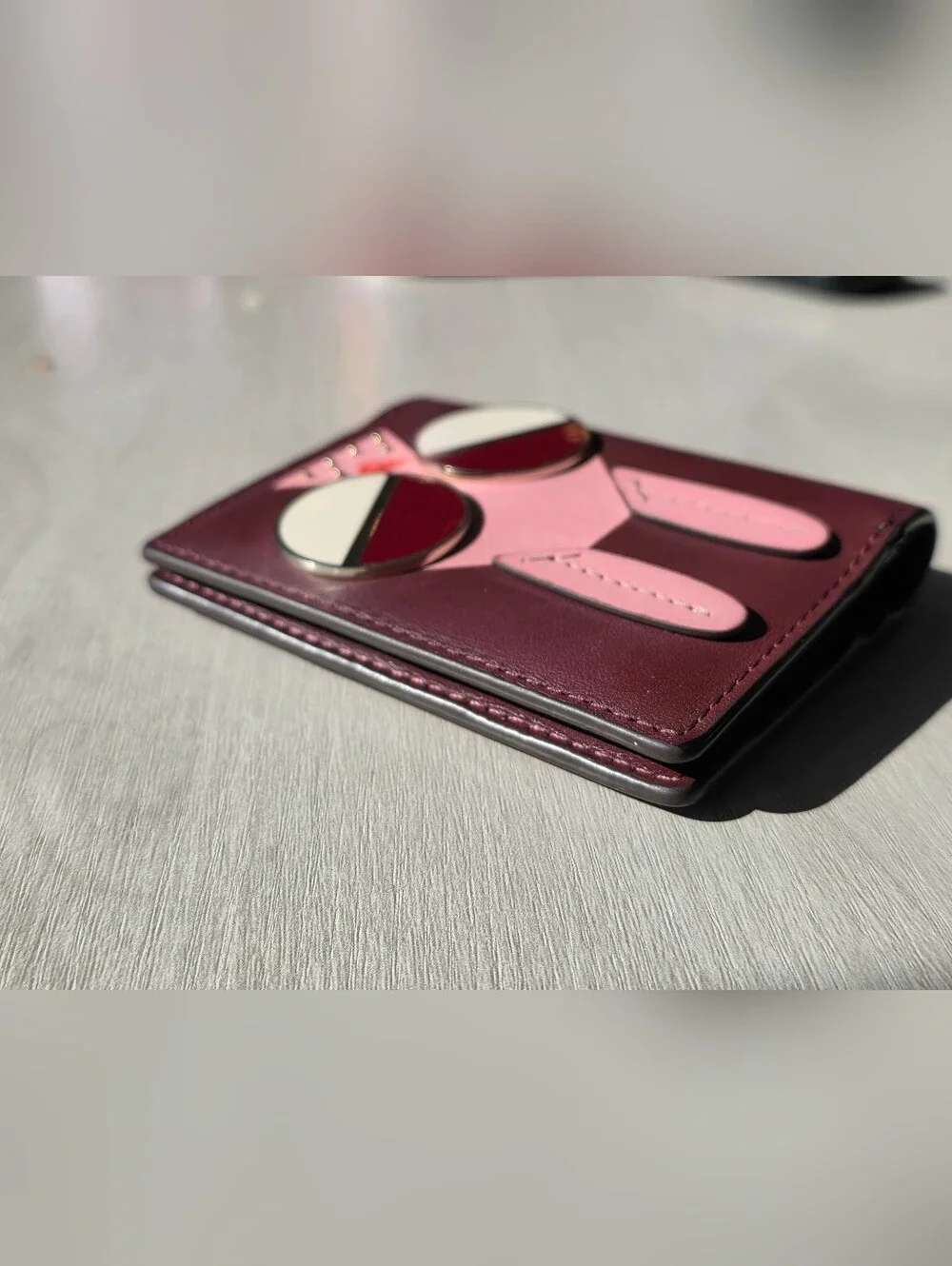 Kate Spade New York Spademals Money Bunny Bifold Card Case Cherrywood
